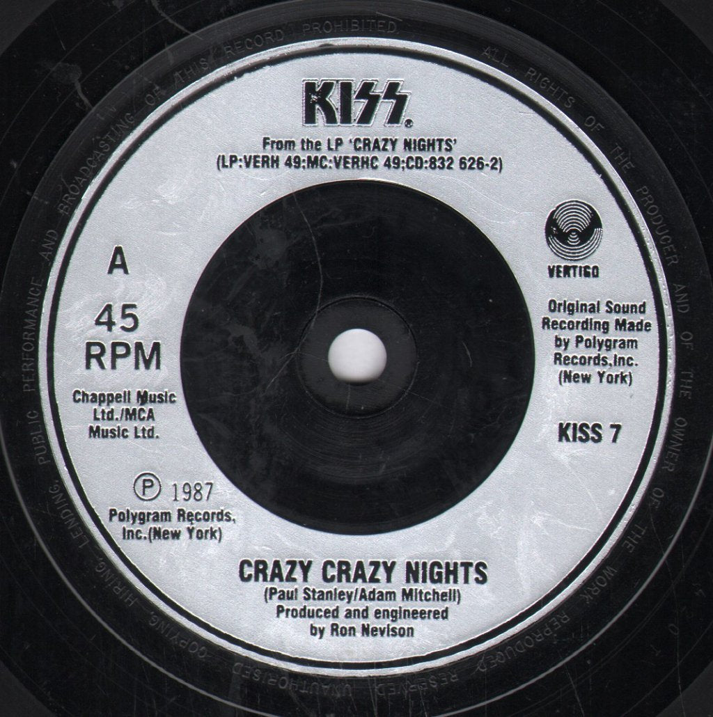 Kiss - Crazy Crazy Nights - 7 Inch