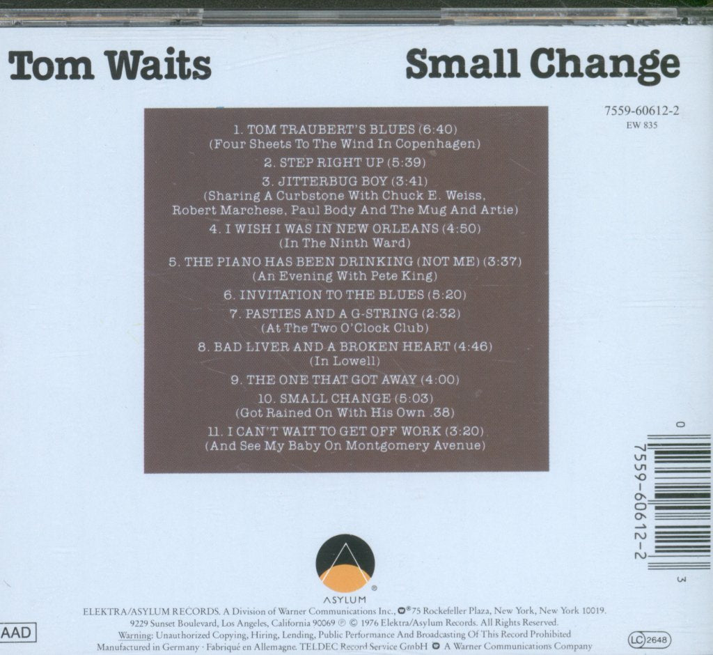 Tom Waits - Small Change - Cd