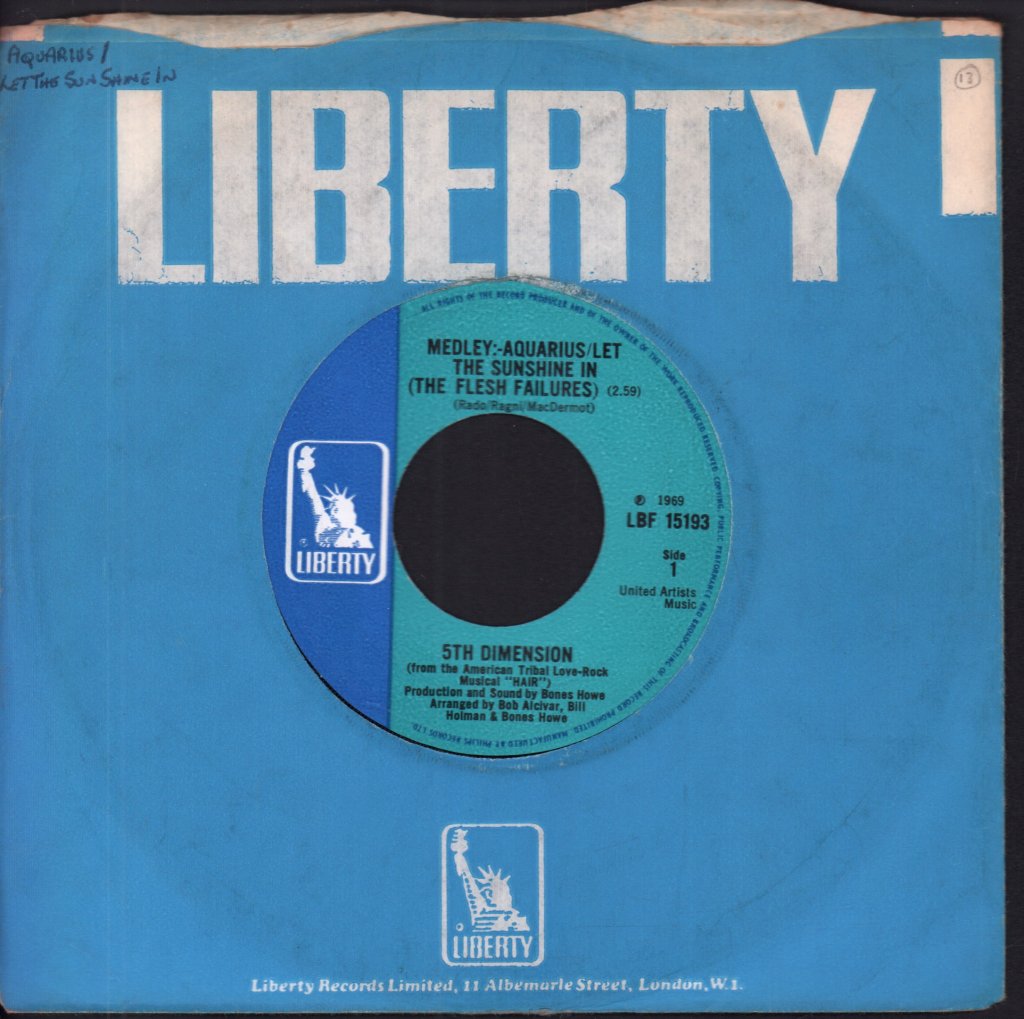 5th Dimension - Medley Aquarius/Let The Sunshine In - 7 Inch