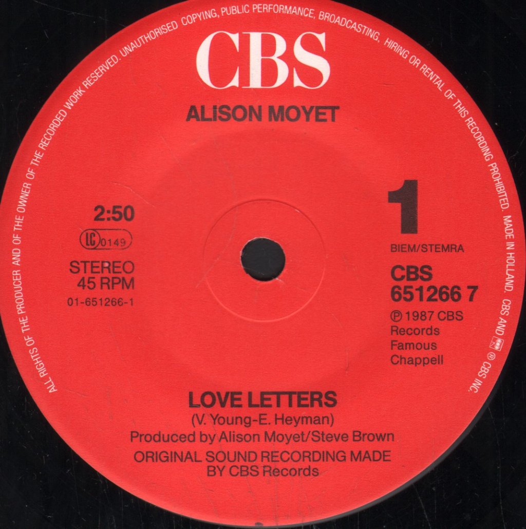 Alison Moyet - Love Letters - 7 Inch