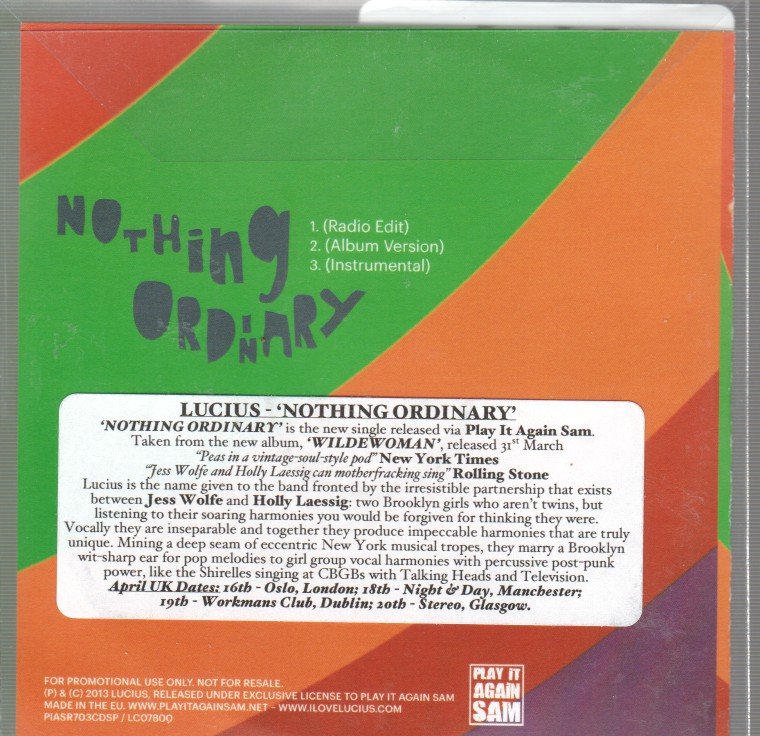 Lucius - Nothing Ordinary - Cdr