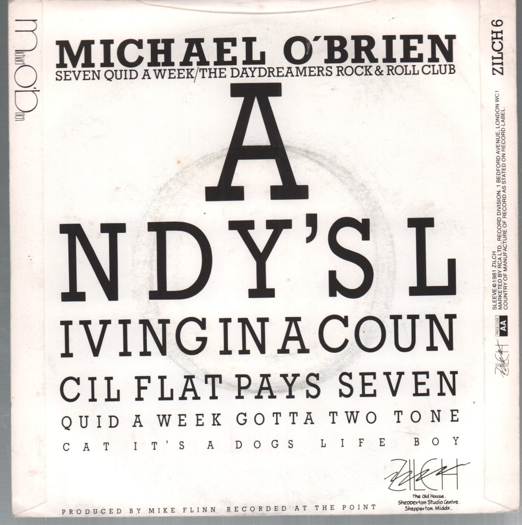 Michael O'brien - Seven Quid A Week - 7 Inch