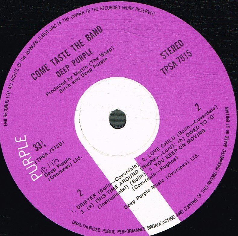Deep Purple - Come Taste The Band - Lp