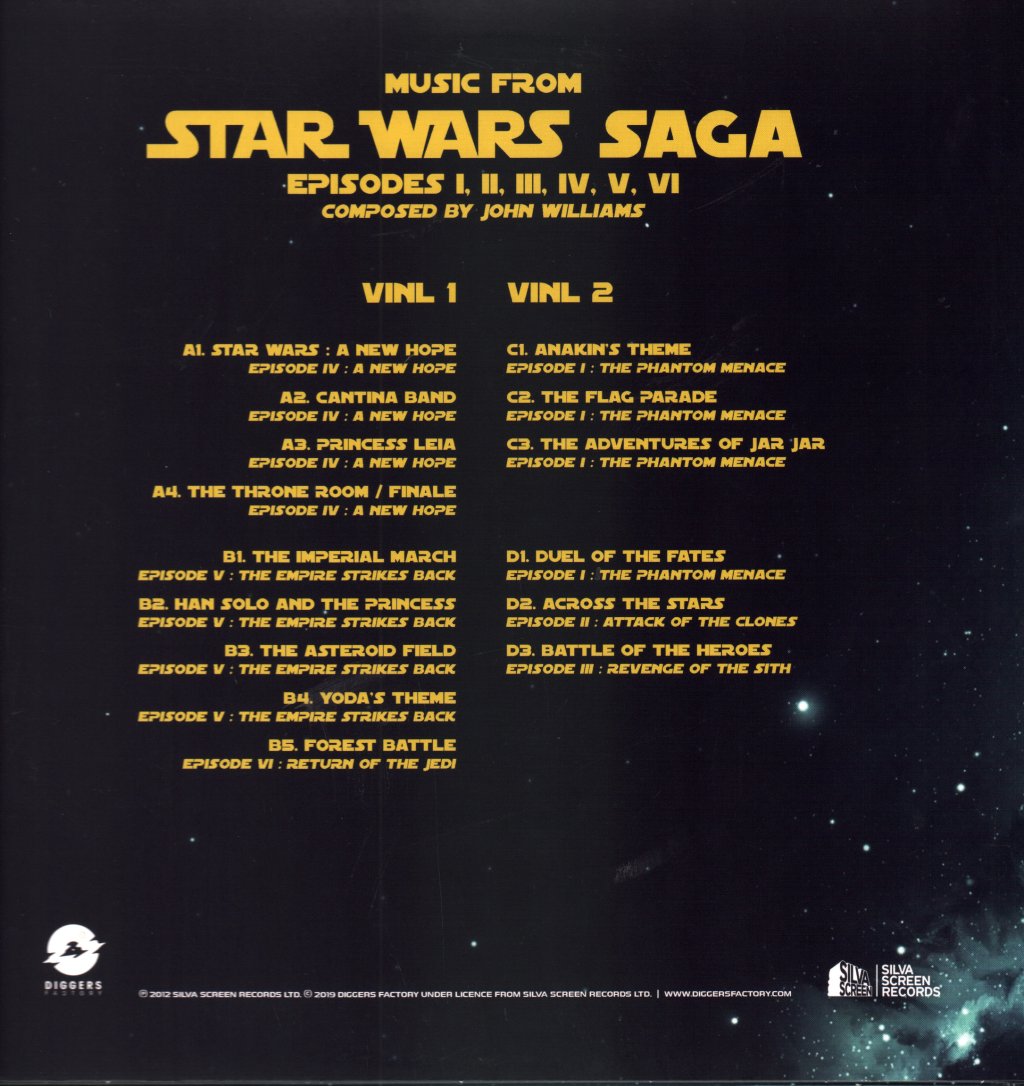 John Williams - Music from Star Wars Saga Episodes I-VI - Double 12 Inch