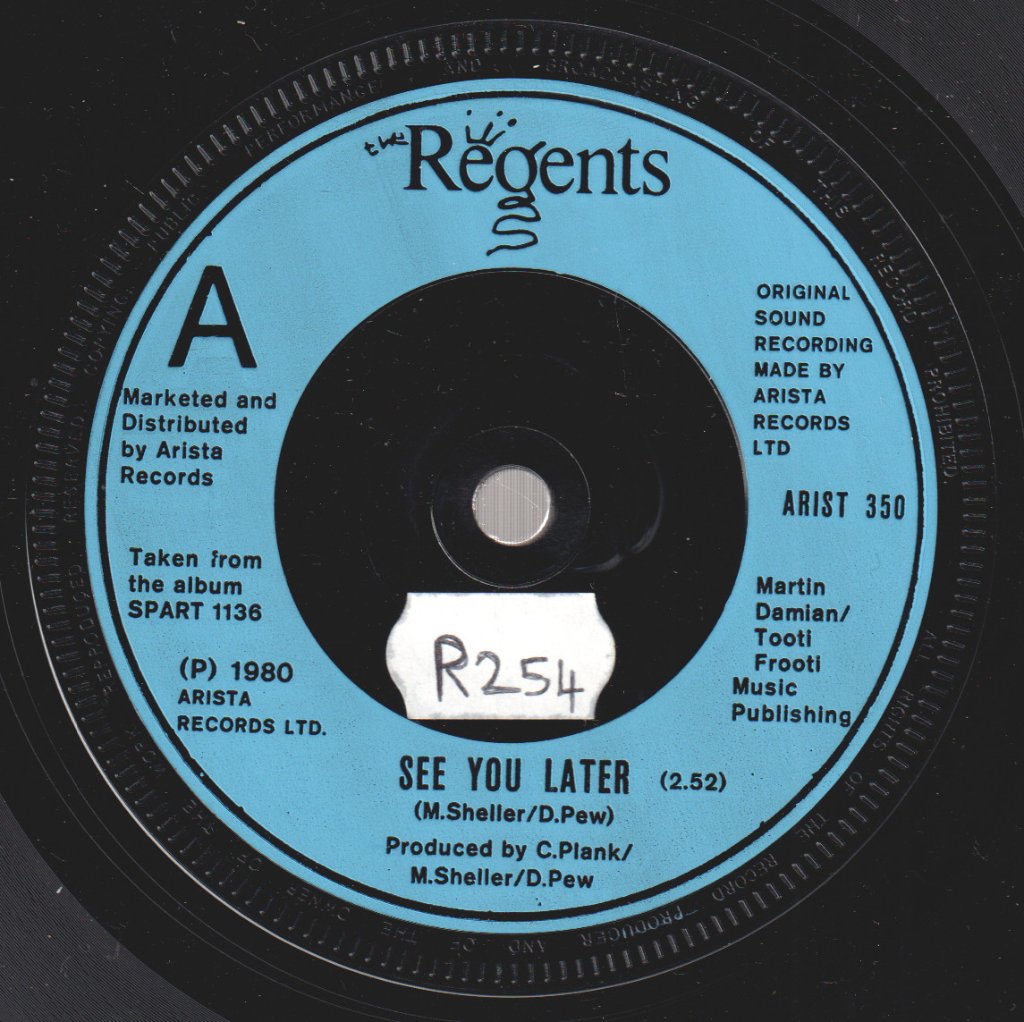 Regents (New Wave Group) - See You Later - 7 Inch