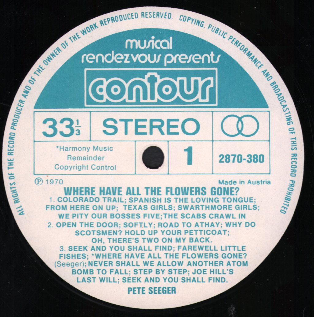 Pete Seeger - Where Have All The Flowers Gone - Lp