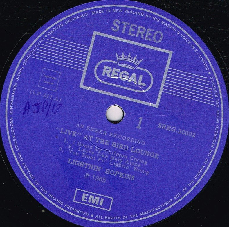 Lightnin' Hopkins - "Live" At The Bird Lounge - Lp