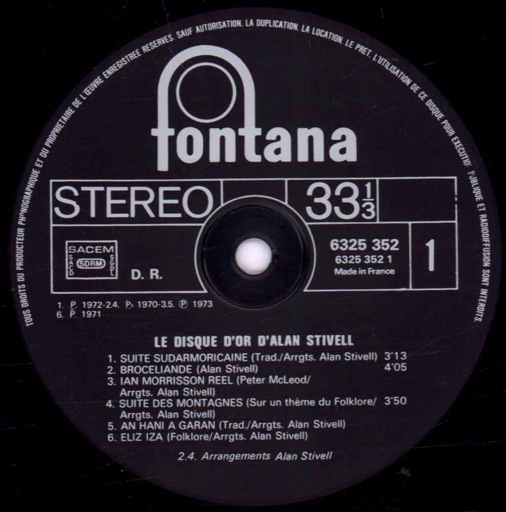 Alan Stivell - Le Disque D'Or - Lp