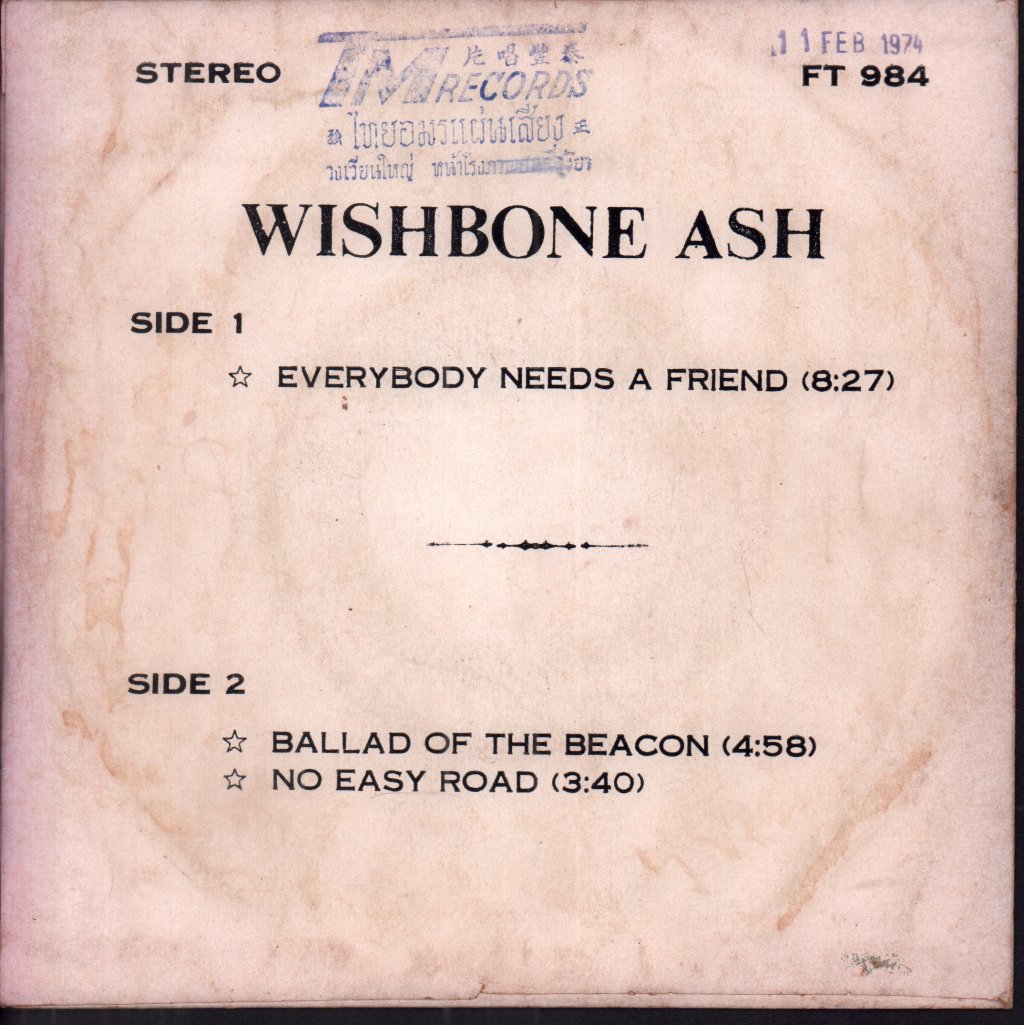 Wishbone Ash - Everybody Needs A Friend - 7 Inch
