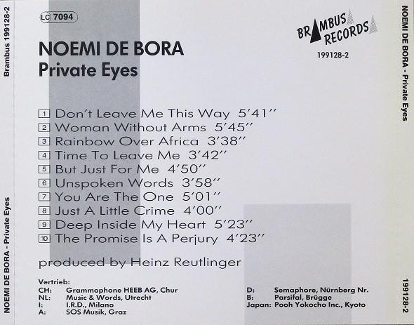 Noemi De Bora - Private Eyes - Cd