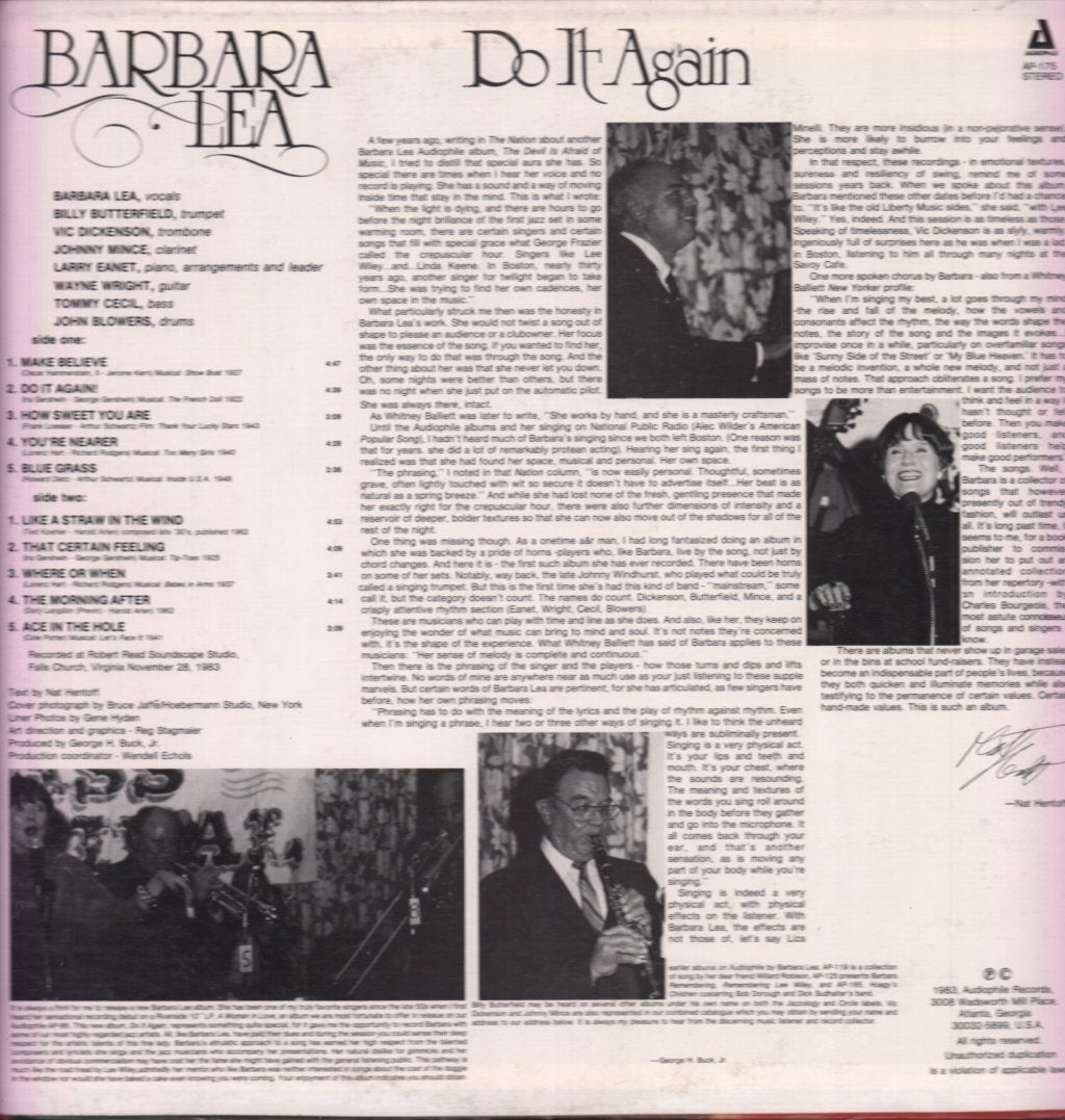 Barbara Lea - Do It Again - Lp
