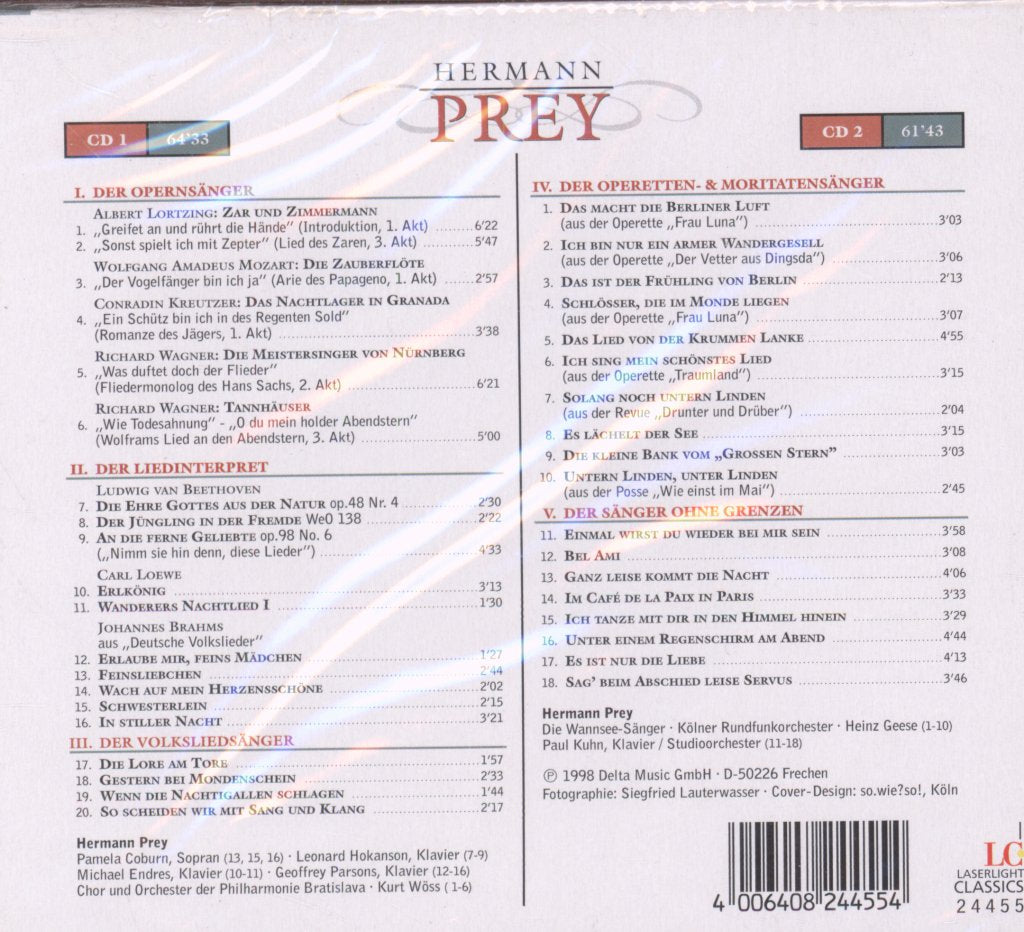 Hermann Prey - Die Unvergessliche Stimme: Ein Musikalisches Portrait - Cd Set