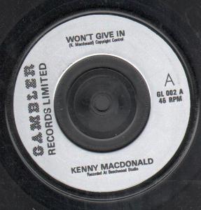 Kenny Macdonald - Won't Give In/Rising Star - 7 Inch