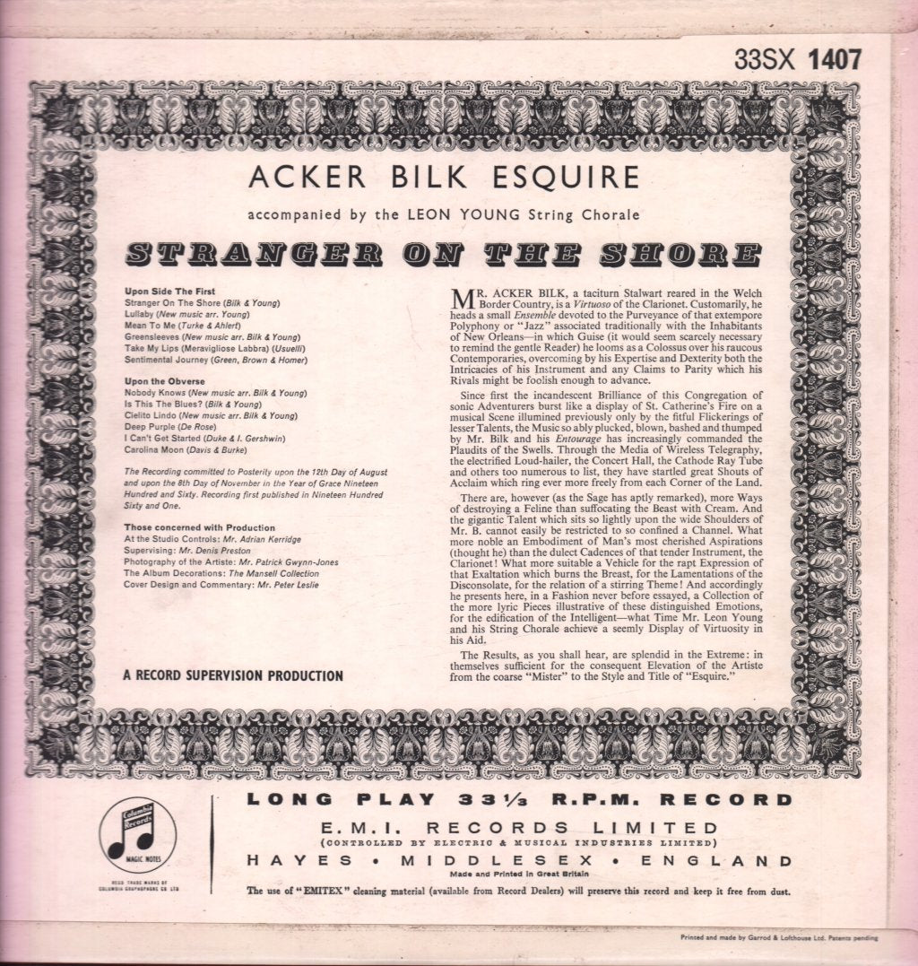 Acker Bilk - Stranger On The Shore - Lp