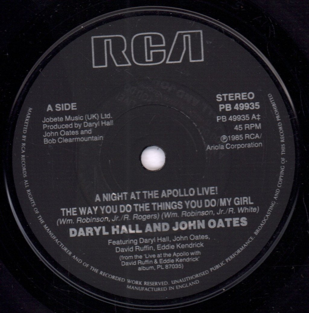 Hall And Oates - Way You Do The Things You Do - 7 Inch