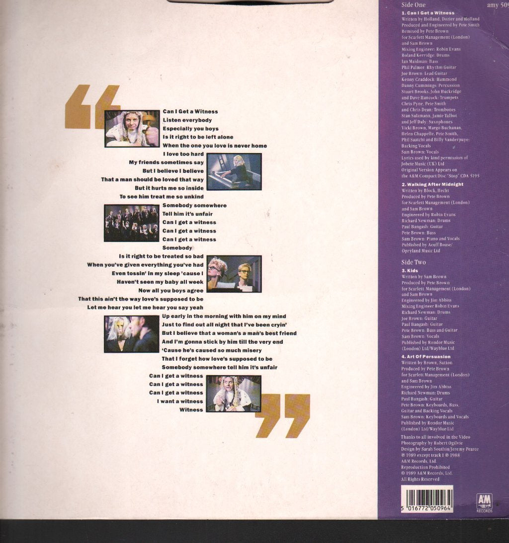 Sam Brown - Can I Get A Witness - 12 Inch