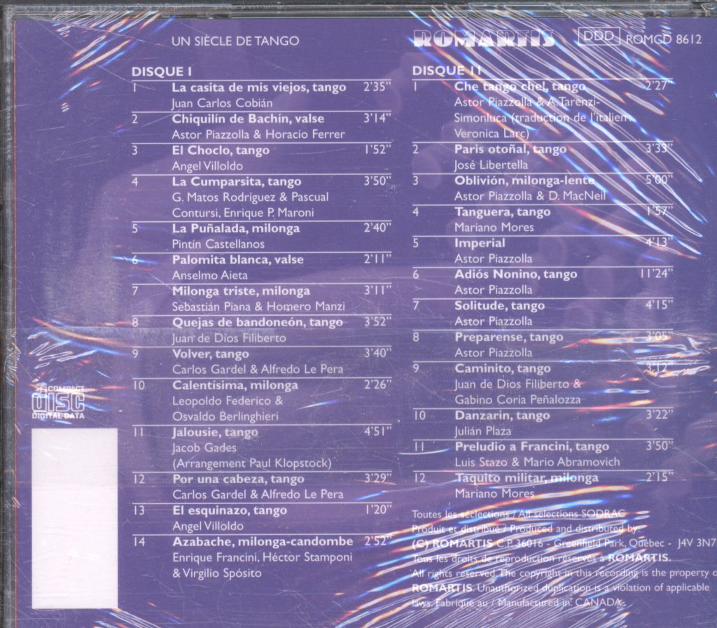 Ensemble Romulo Larrea Et Veronica Larc - Collection Un Siècle De Tango - Cd Set