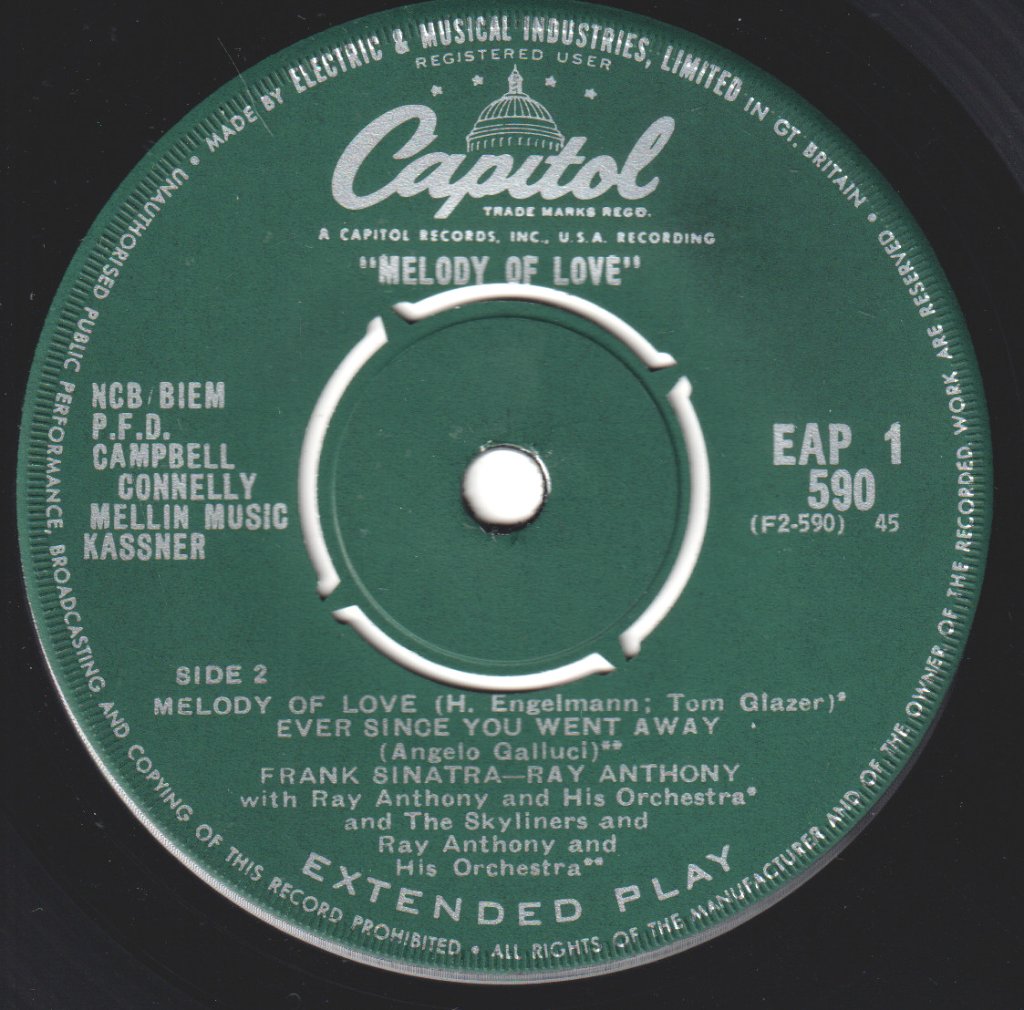 Frank Sinatra And Ray Anthony - Melody Of Love - 7 Inch