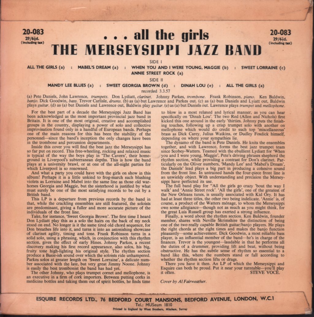 Merseysippi Jazz Band - All The Girls - Lp