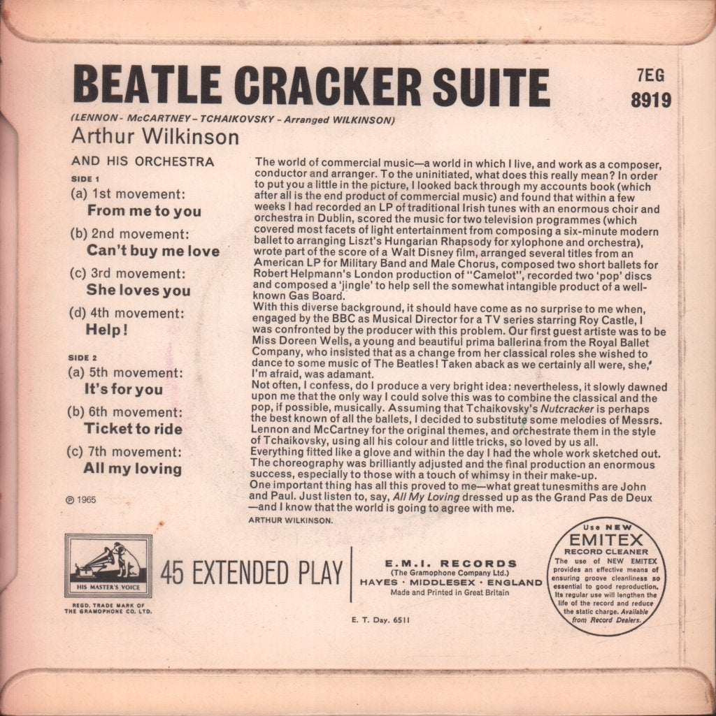 Arthur Wilkinson And His Orchestra - Beatle Cracker Suite - 7 Inch