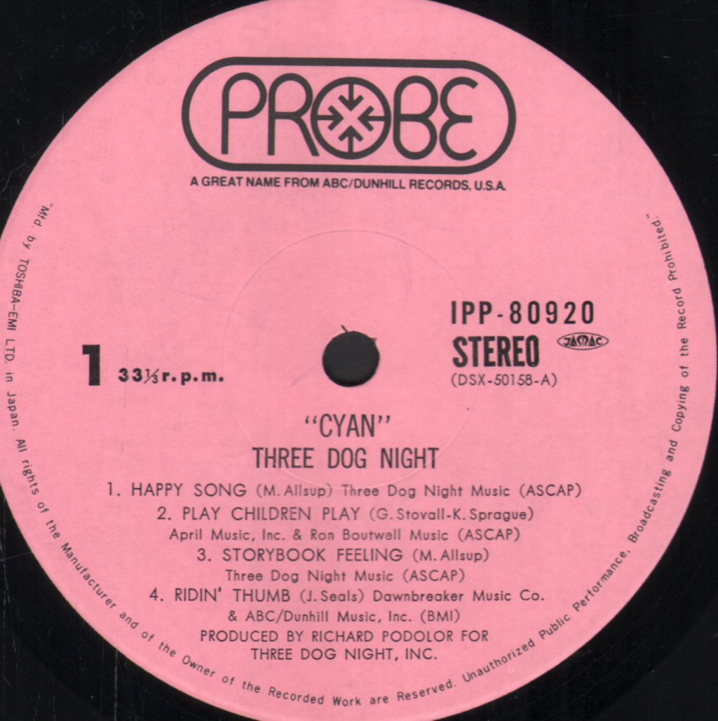 Three Dog Night - Cyan - Lp