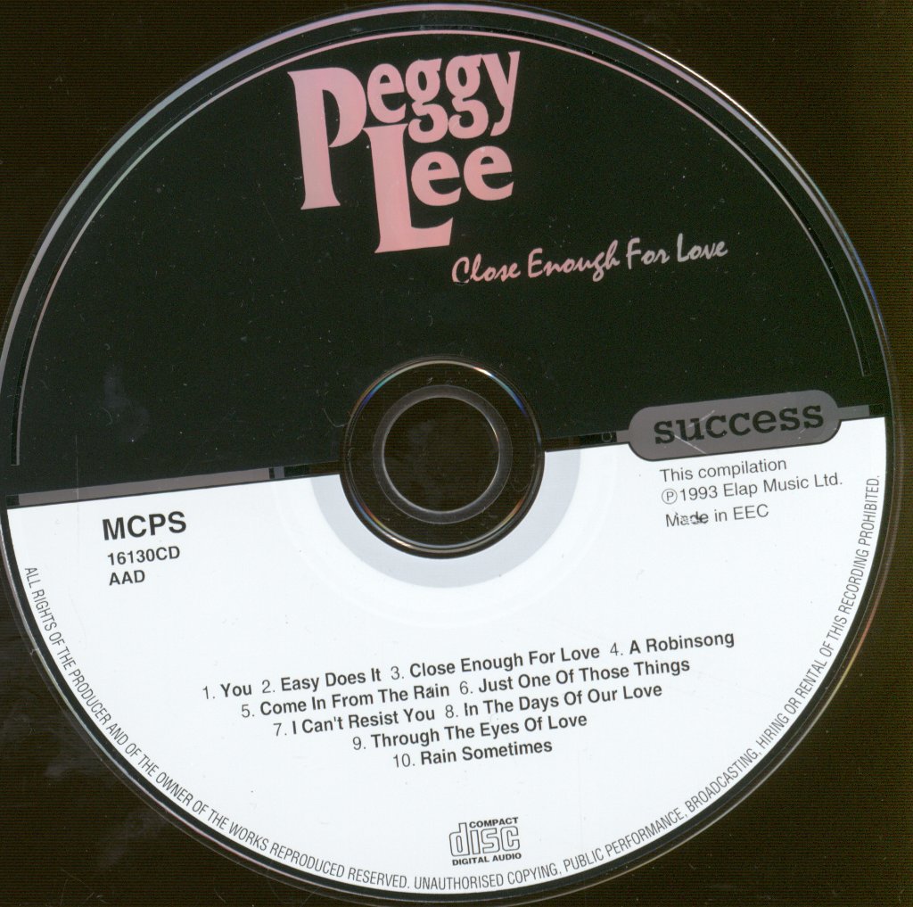 Peggy Lee - Close Enough For Love - Cd