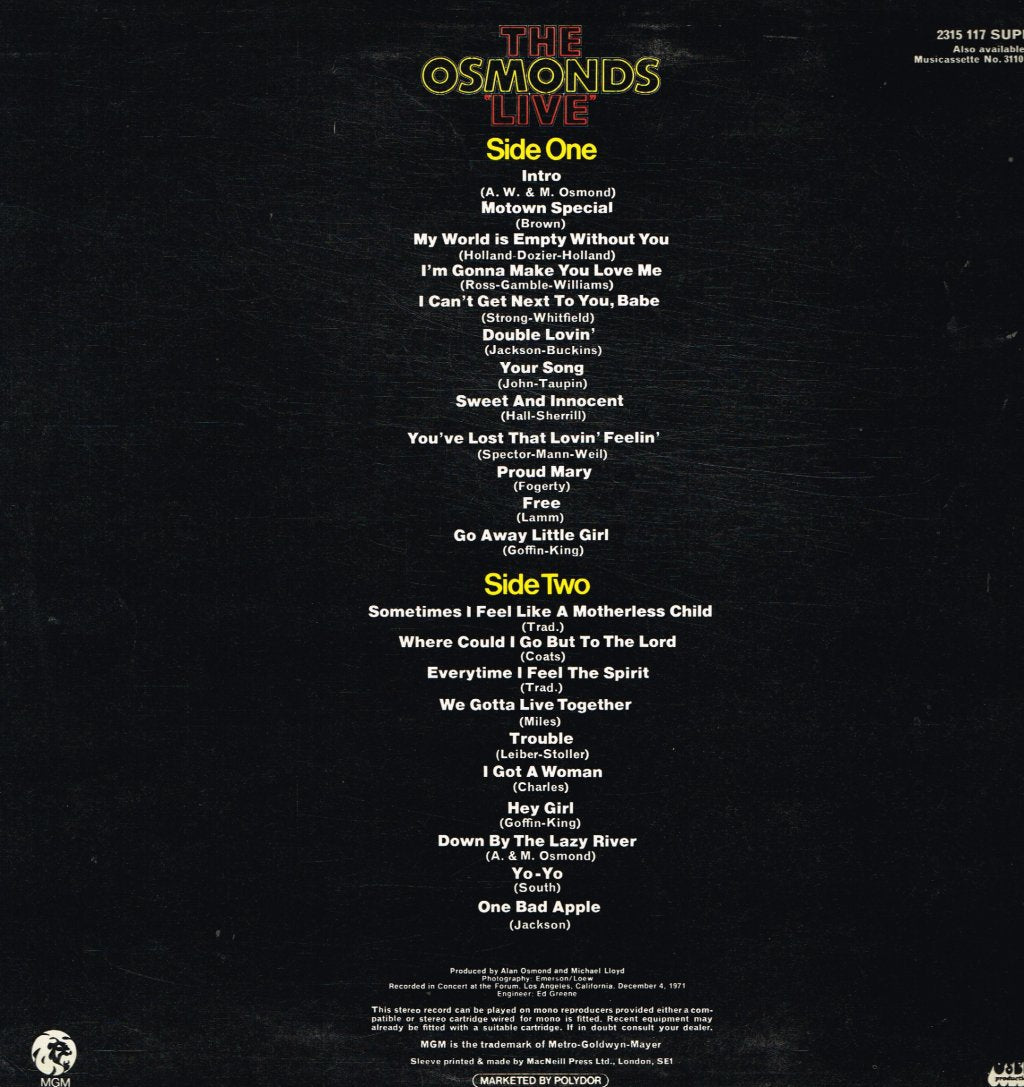 Osmonds - Live - Lp