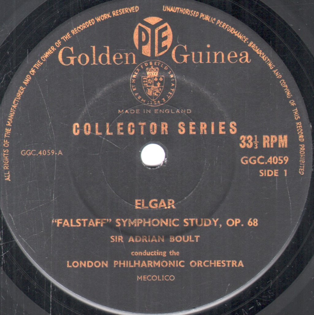 Sir Adrian Boult / London Philharmonic Orchestra - Elgar - Falstaff - Symphonic Study, OP.68 - Lp