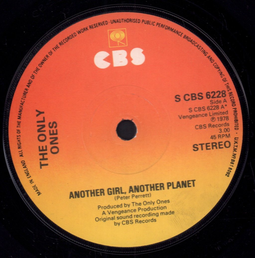 Only Ones - Another Girl, Another Planet - 7 Inch