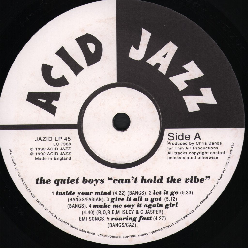 Quiet Boys - Can't Hold The Vibe - Lp