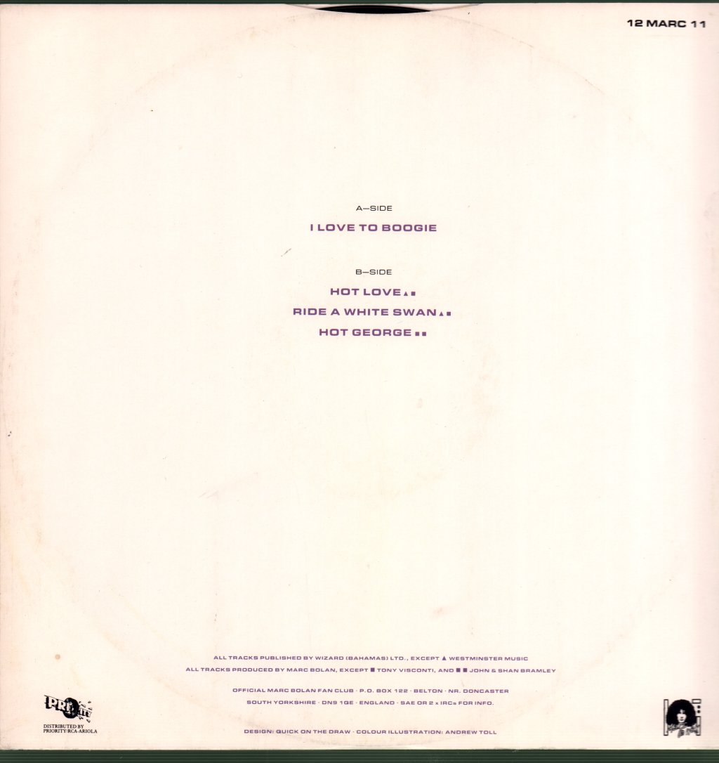 T. Rex - I Love To Boogie - 12 Inch