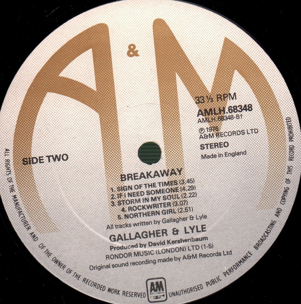 Gallagher And Lyle - Breakaway - Lp