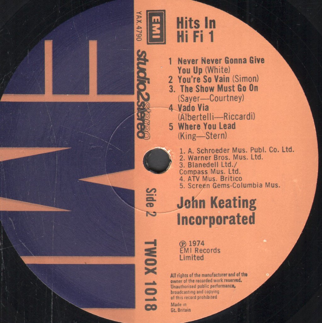 John Keating Incorporated - Hits In Hi-Fi 1 - Lp