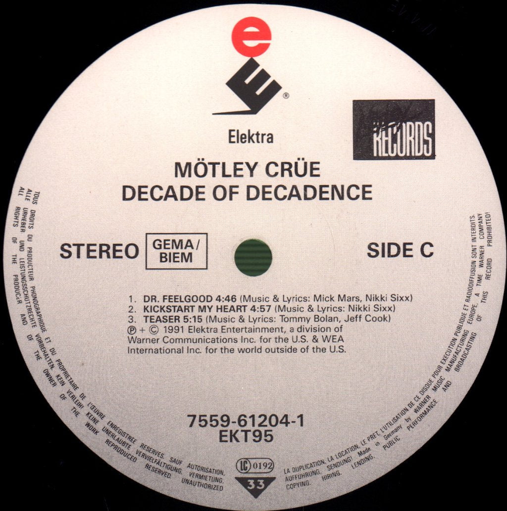 Motley Crue - Decade Of Decadence '81-'91 - Double Lp