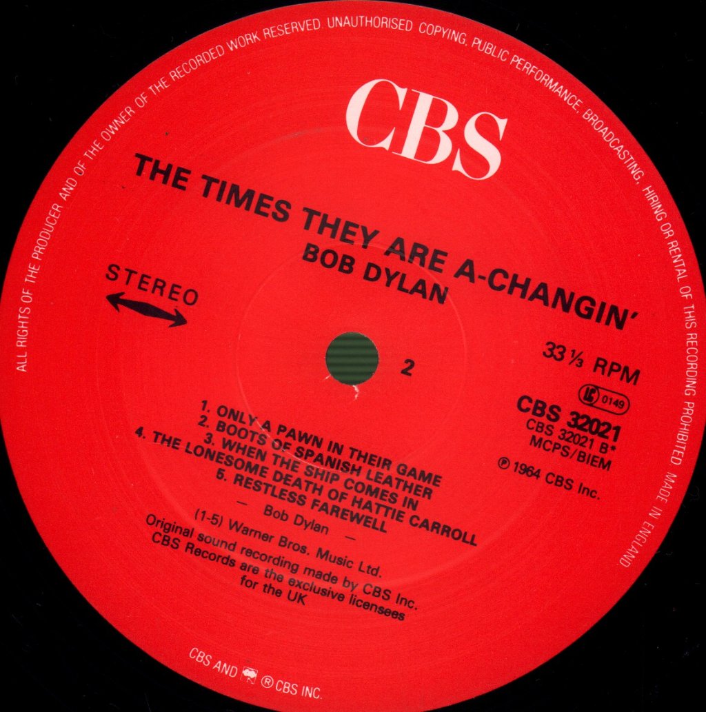 Bob Dylan - Times They Are A-Changin' - Lp