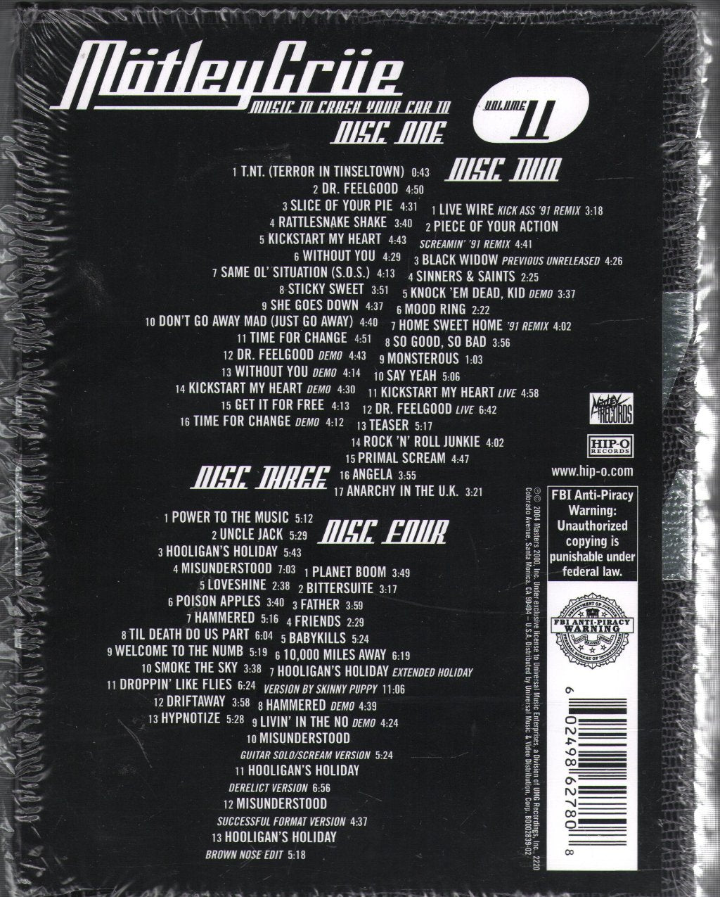 Mötley Crüe - Music To Crash Your Car To - Volume II - Cd Box Set