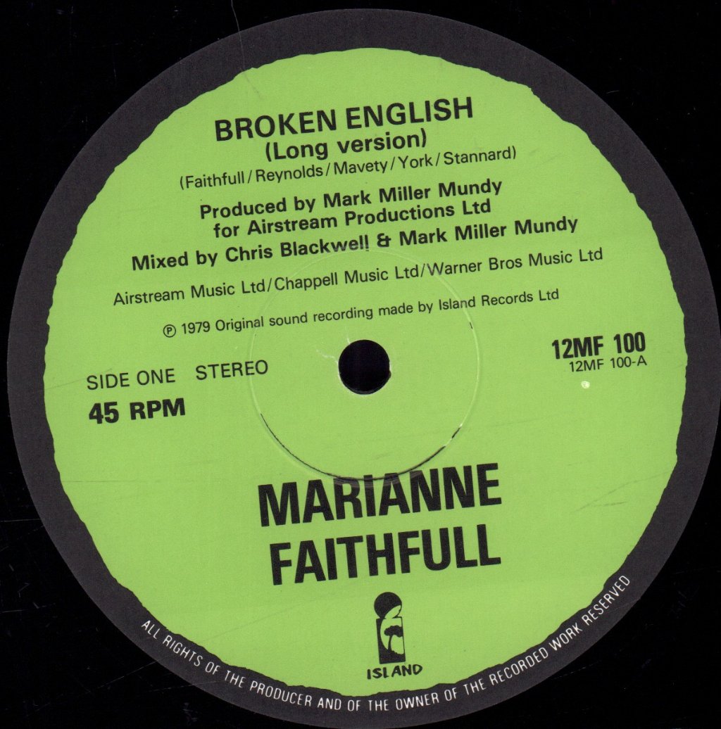 Marianne Faithfull - Broken English - 12 Inch