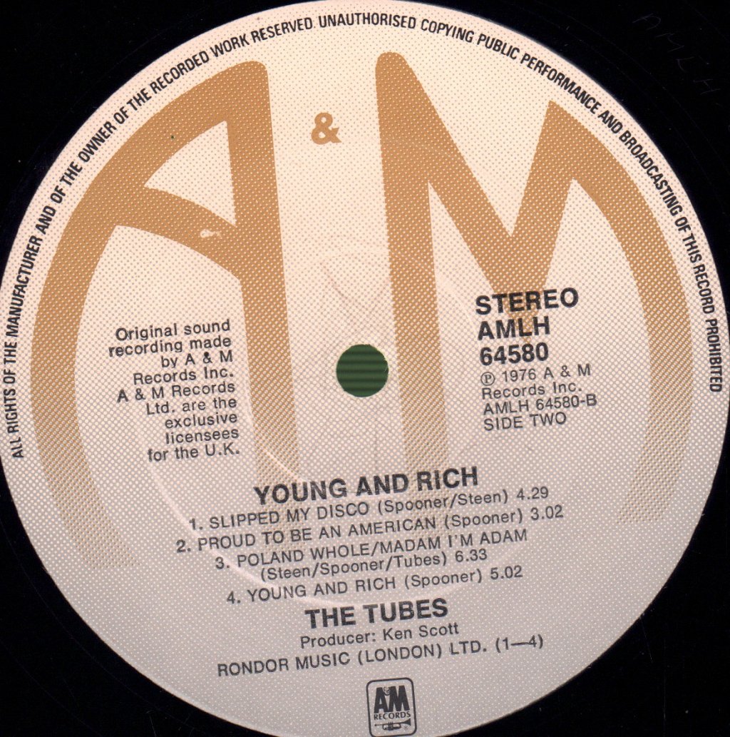 Tubes - Young And Rich - Lp