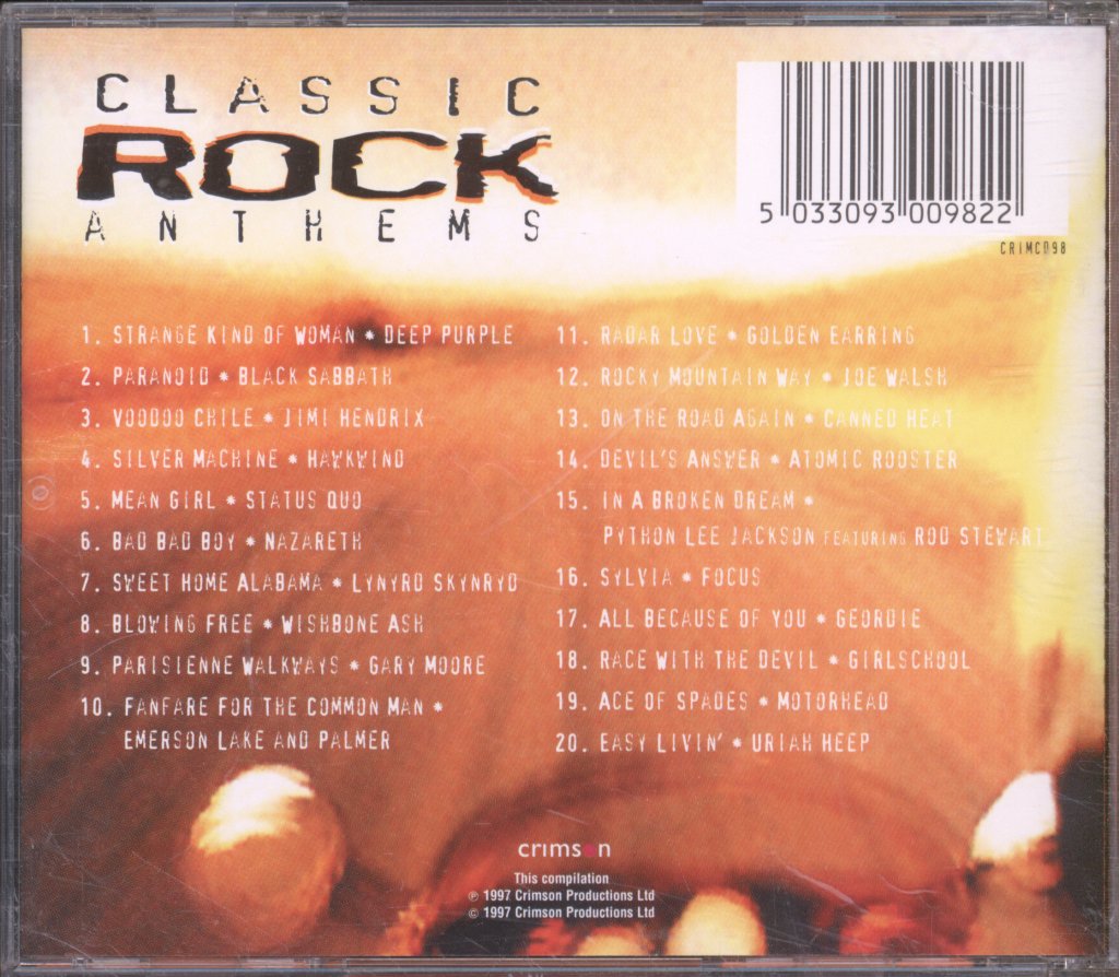 Various Artists - Classic Rock Anthems - Cd