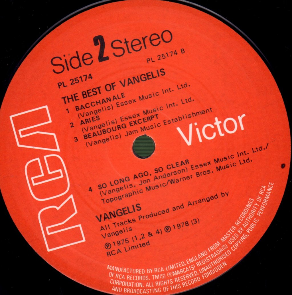 Vangelis - Best Of Vangelis - Lp