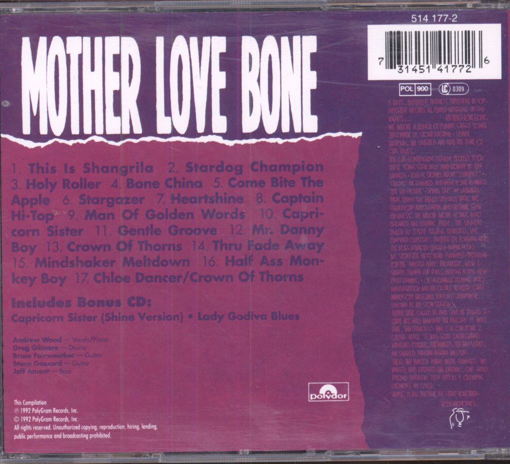 Mother Love Bone - Mother Love Bone - Double Cd
