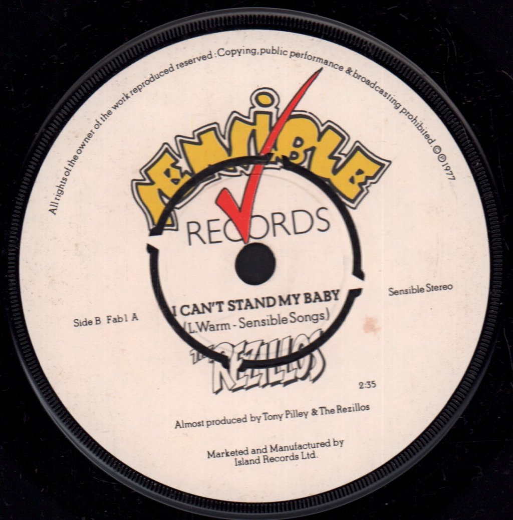 Rezillos - I Can't Stand My Baby - 7 Inch