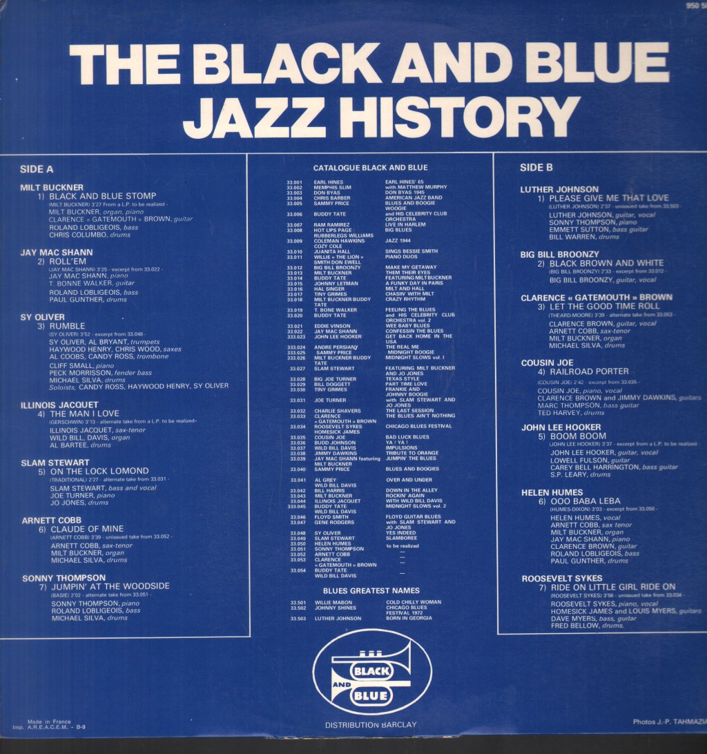Various Artists - Black And Blue Jazz History - Lp