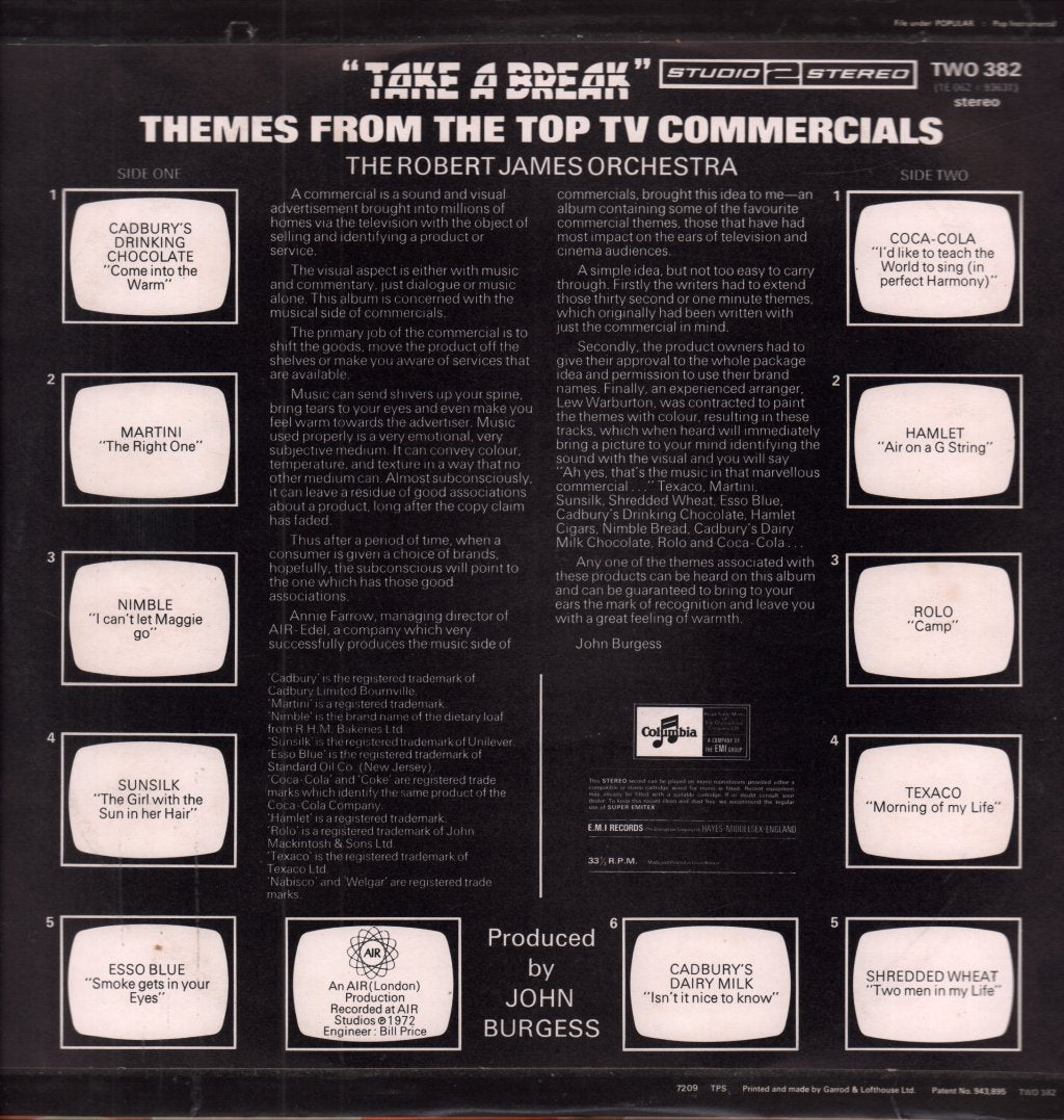 Take A Break - Themes From The Top Tv Commercials - Lp