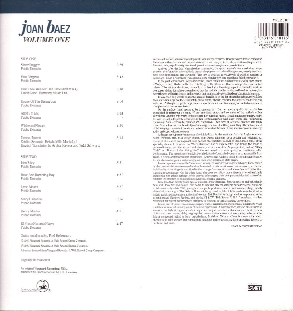 Joan Baez - Volume One - Lp
