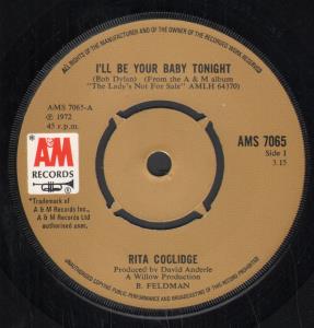 Rita Coolidge - I'll Be Your Baby Tonight - 7 Inch