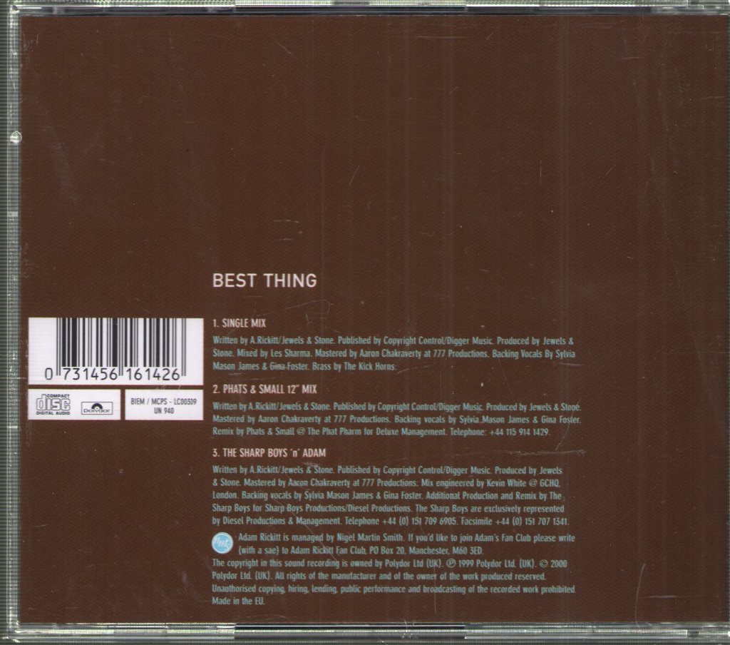Adam Rickitt - Best Thing - Cd
