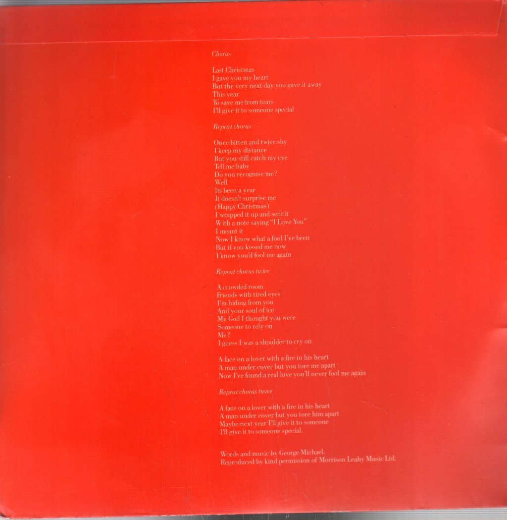 Wham - Last Christmas - 7 Inch