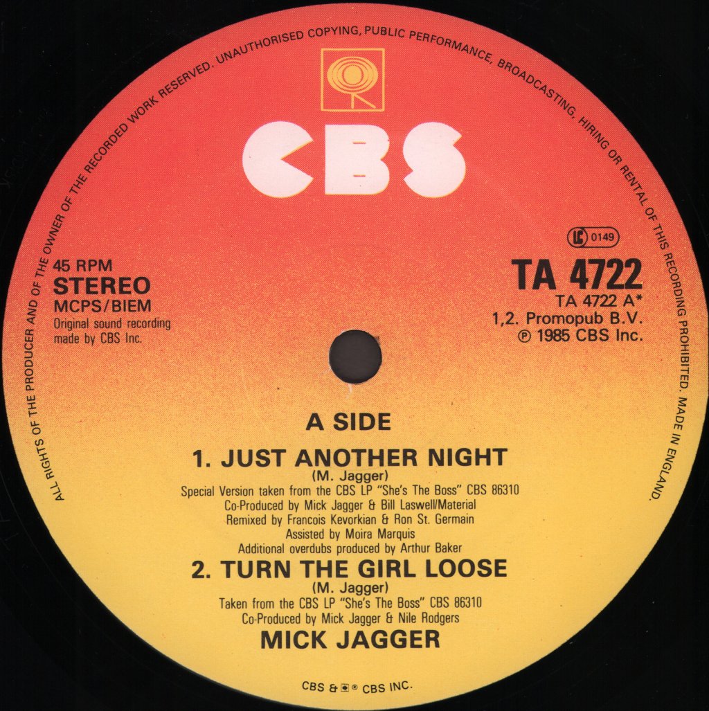 Mick Jagger - Just Another Night - 12 Inch