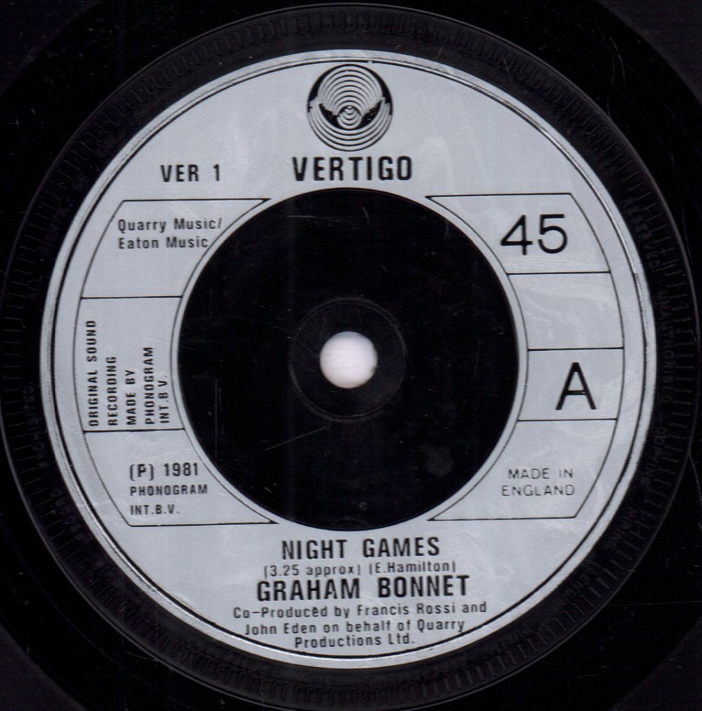 Graham Bonnet - Night Games - 7 Inch